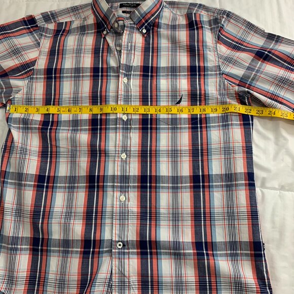 Nautica Men’s Long Sleeve Red & Blue Checked Shirt – Size Large - Picture 9 of 14